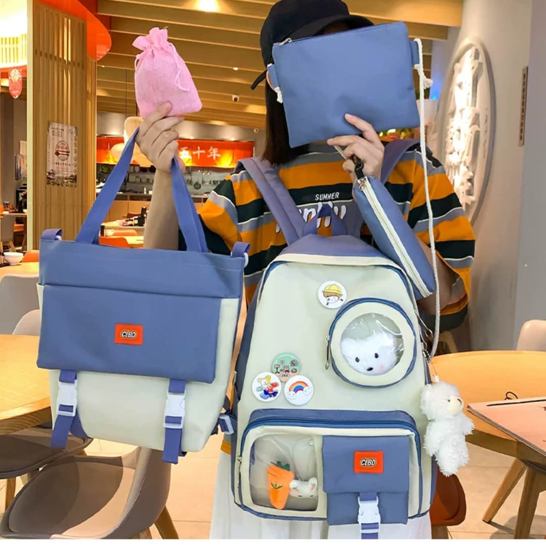 5-Piece Stylish Backpack Set for Girls