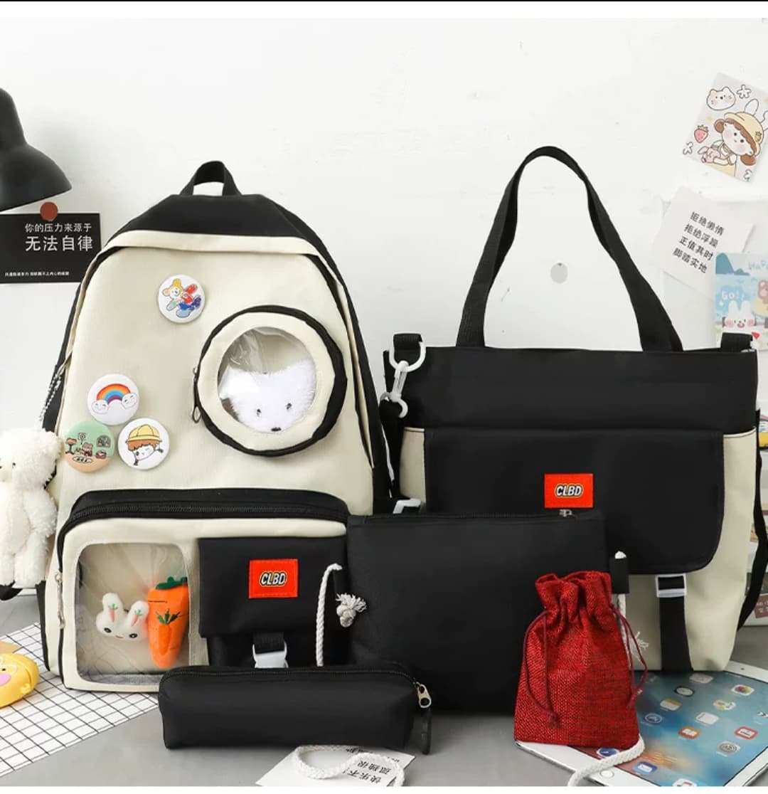 5-Piece Stylish Backpack Set for Girls